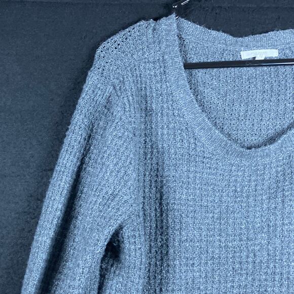 Maurices Womens Sweater Dark Gray Lightweight Waffle Knit Pullover Stretch L - Picture 4 of 12